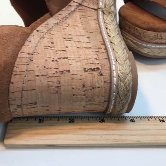 Dolce Vita Cognac Leather Wedge Sandals • Women's US 8 - Picture 7 of 13